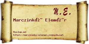 Marczinkó Elemér névjegykártya
