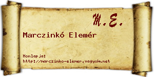 Marczinkó Elemér névjegykártya